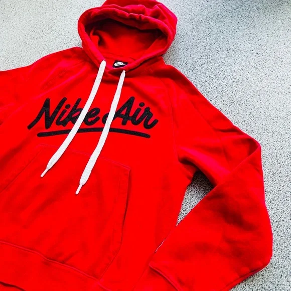Nike Air Hoodie Mens Small Red Black Spell Out Pullover Sweatshirt Hooded - Picture 13 of 13